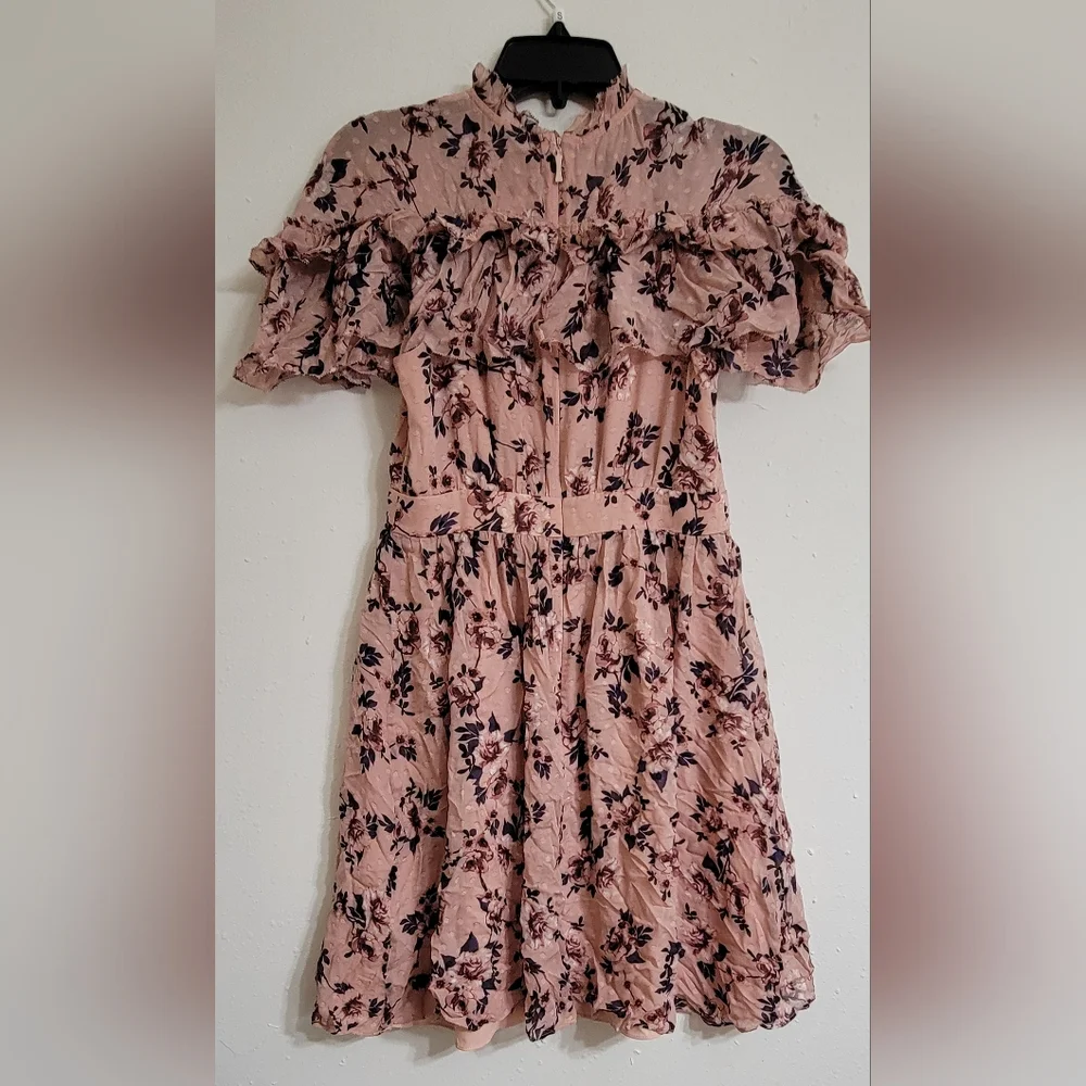 kate spade Blush Pink Floral Ruffle Midi Dress